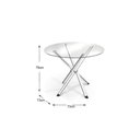 Ver imagem 3 de Conjunto: Mesa Sala Jantar Volga C/ Tampo de Vidro 95cm e 4 Cadeiras Noruega Cromada - Courano