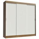 Ver imagem 2 de Guarda-Roupa Casal Madesa Kansas 3 Portas de Correr 3 Gavetas Rustic/Branco Cor:Rustic/Branco