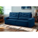 Ver imagem 1 de Sofá Retrátil e Reclinável 3 Lugares com Molas 1,80m Lima Suede Mirra Decor