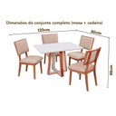 Ver imagem 3 de Conjunto Mesa Viena 4 Lugares com Tampo Off White e 4 Cadeiras em Madeira Maciça Estofadas Bréscia