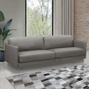 Ver imagem 1 de Sofá Decorativo Anthony 3 Lugares Sala de Estar 240cm Pés em Aço Couro Grafite G88 - Gran Belo