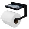 Papeleira Preta para Banheiro de Parede Porta Papel Higiênico Suporte Porta Rolo Preto - 1