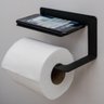Papeleira Preta para Banheiro de Parede Porta Papel Higiênico Suporte Porta Rolo Preto - 3