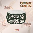 Ver imagem 3 de Mesa de Centro com Tampo de Vidro em Aço e Corda Náutica Verde Aruá