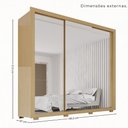 Ver imagem 2 de Guarda-Roupa Casal 3 Portas de Correr com Espelho e 4 Gavetas 185,5cm Multimóveis Madeirado
