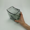 Ver mais imagens de Vaso Decorativo Enfeite Retangular Home&co Vidro 16x11x16cm Fumê