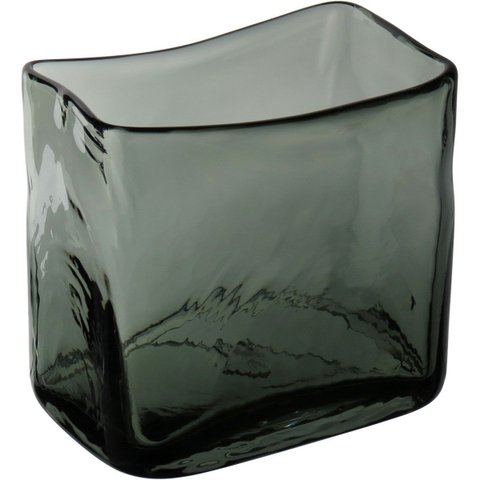 Vaso Decorativo Enfeite Retangular Home&co Vidro 16x11x16cm Fumê