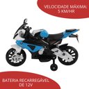 Ver imagem 5 de Mini Moto Elétrica Infantil Importway Bmw S1000 Rr Azul e Branco com Rodinhas