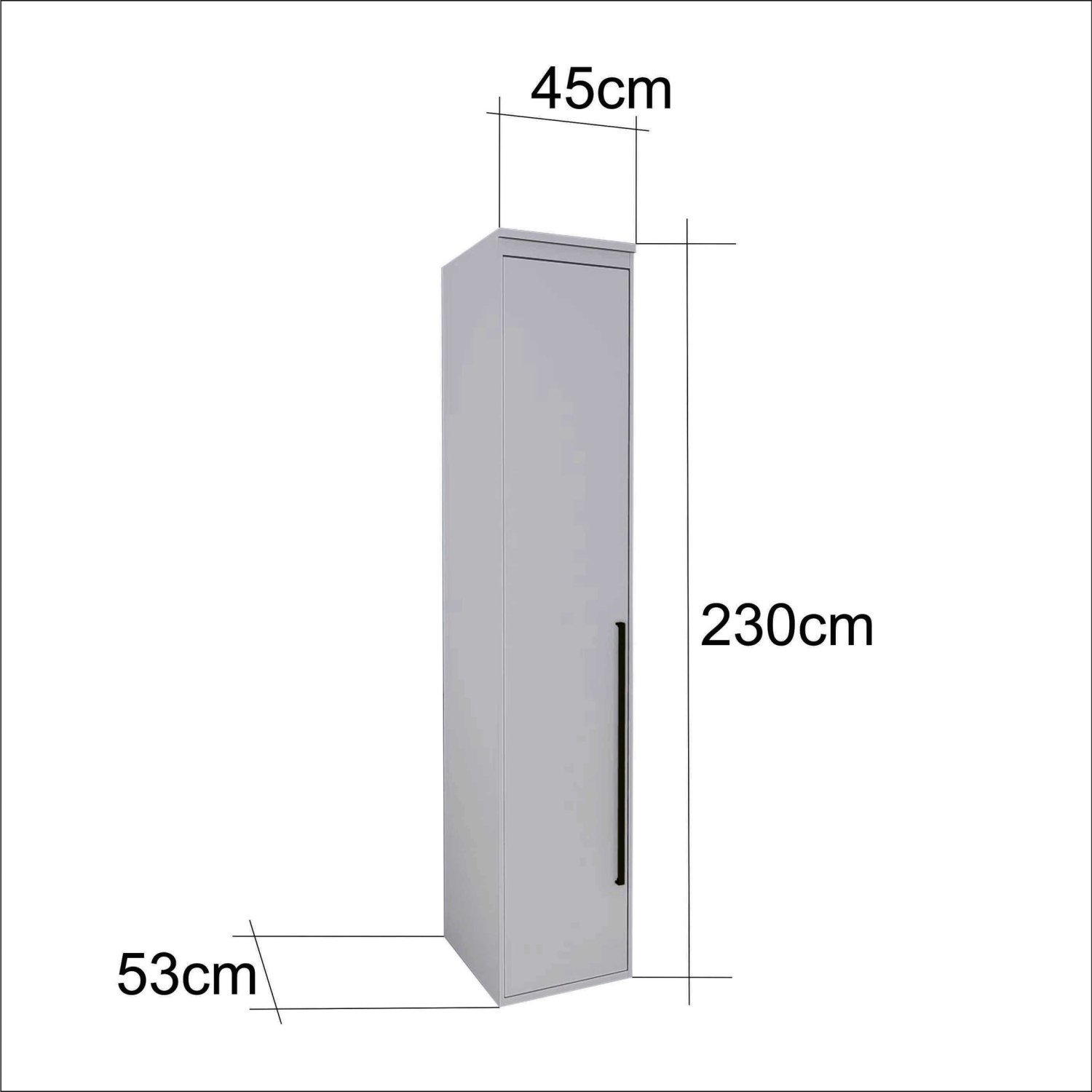 Módulo 45cm 1 Porta com Cabideiros Modulada - 4