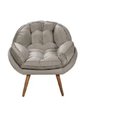 Ver imagem 1 de Poltrona Decorativa Califórnia em Tecido Suede Pés Madeira