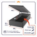 Ver imagem 3 de Box Baú Cinza Solteiro 88x188x45 - King House