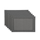 Ver imagem 1 de Jogo 6 Lugar Americano Cinza Preto Mesa de Jantar 30×45 Pp em Casa Tem