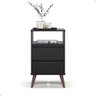 Mesa de Cabeceira Retrô 2 Gavetas - Mod.3042 Cor:preto - 1