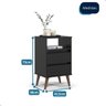 Mesa de Cabeceira Retrô 2 Gavetas - Mod.3042 Cor:preto - 7