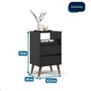 Ver imagem 7 de Mesa de Cabeceira Retrô 2 Gavetas - Mod.3042 Cor:preto