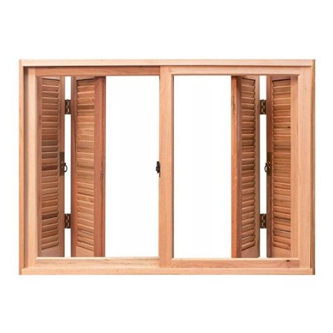 Janela De Madeira Pantográfico Veneziana  1,00 (A) x 2,00 (L) Batente 14 cm