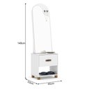 Ver imagem 6 de Toucador Penteadeira com Espelho 1 Gaveta Puxador Courino Organic - Branco