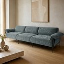 Ver imagem 1 de Sofá Living Modular Industrial 3 Lugares Basileia 340cm Yescasa Veludo Tx Cinza Grafite