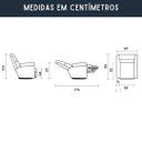 Ver imagem 7 de Poltrona do Papai Reclinável em Couro Cor Marrom Reclinação Manual - Modelo Florença