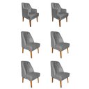 Ver imagem 1 de Kit 4 Cadeiras Paris + 2 Paris Retro Suede Cinza Dominic Decor