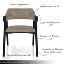 Ver imagem 3 de Kit 5 Cadeiras Sala de Jantar e Jogos Carteados Madeira Maciça Poker Pu Nude/preto G42 - Gran Belo