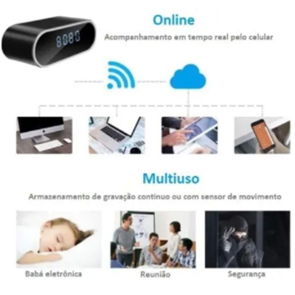 Câmera Espiã Relógio com Camera Escondida Hd 720p Grava 24h - 10