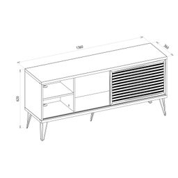 Rack para TV até 55 Polegadas Industrial Retrô 136cm em BP Porta Pier Multiverso  - 4
