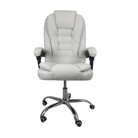 Cadeira Escritório Presidente Reclinável Ergonômica Branco