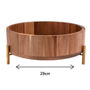 Ver imagem 3 de Centro de Mesa em Metal e Madeira Marrom e Dourado 29cm