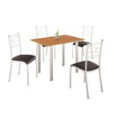 Ver imagem 1 de Conjunto Sala de Jantar Mila 4 Cadeiras Ella Branca C- Preto