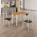 Ver imagem 2 de Conjunto Sala de Jantar Mila 4 Cadeiras Ella Branca C- Preto