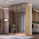 Ver imagem 1 de Guarda Roupa Ravi em Mdf 4 Portas Reflecta 160,5x232,2cm Olmo 1110