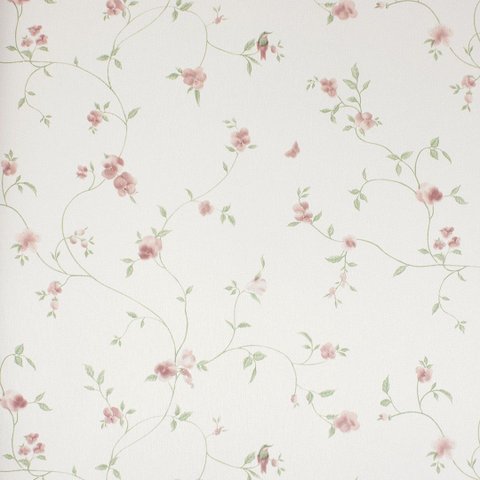 Papel de Parede Floral Vinho e Verde com Cola Inclusa