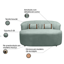 Ver imagem 3 de Banco Orgânico 2 Lugares Sofá Roma Sala Almofadas 140cm Bouclé:verde Menta