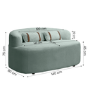 Ver imagem 4 de Banco Orgânico 2 Lugares Sofá Roma Sala Almofadas 140cm Bouclé:verde Menta