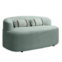 Ver imagem 5 de Banco Orgânico 2 Lugares Sofá Roma Sala Almofadas 140cm Bouclé:verde Menta