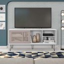 Ver imagem 6 de Rack para TV até 55 Polegadas Industrial Retrô 136cm em BP Porta Telada Multiverso