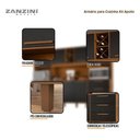 Ver imagem 3 de Armário para Cozinha Kit Apollo 8 Portas 3 Gavetas Cinamomo Preto Catedral Fosco - Zanzini