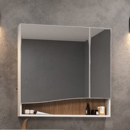 Armário Aéreo para Banheiro 02 Portas com Espelho 80cm Móveis Bosi - 1