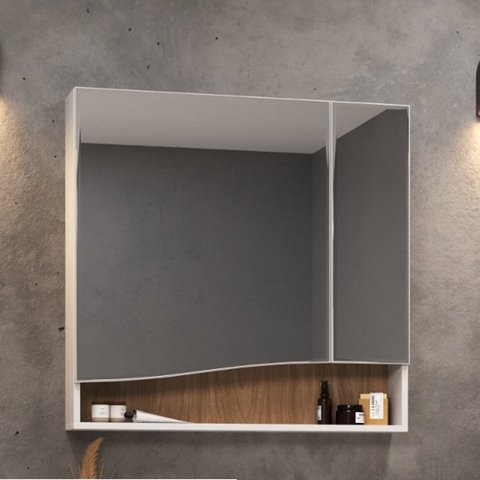 Armário Aéreo para Banheiro 02 Portas com Espelho 80cm Móveis Bosi