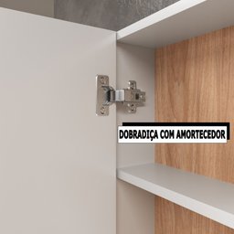 Armário Aéreo para Banheiro 02 Portas com Espelho 80cm Móveis Bosi - 4