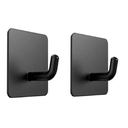 Ver imagem 3 de Kit 5 Duplas Ganchos Adesivos sem Furo de Metal - Preto