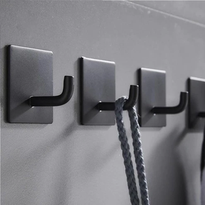 Kit 5 Duplas Ganchos Adesivos sem Furo de Metal - Preto