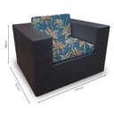 Ver imagem 2 de Conjunto Bora Bora Escuro - 1 Sofá 2 Lugares + 2 Poltronas + 1 Mesa de Centro - Malvinas