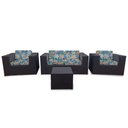 Ver imagem 1 de Conjunto Bora Bora Escuro - 1 Sofá 2 Lugares + 2 Poltronas + 1 Mesa de Centro - Malvinas