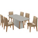 Ver imagem 2 de Mesa de Jantar Diane 180cm Tampo Mdf Vidro com 6 Cadeiras Eloise Moderna Mobília