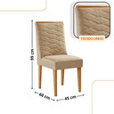 Ver imagem 3 de Mesa de Jantar Diane 180cm Tampo Mdf Vidro com 6 Cadeiras Eloise Moderna Mobília