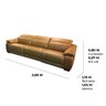 Sofá Positano Touch Bivolt em Couro Caramelo - 3,08m - 6