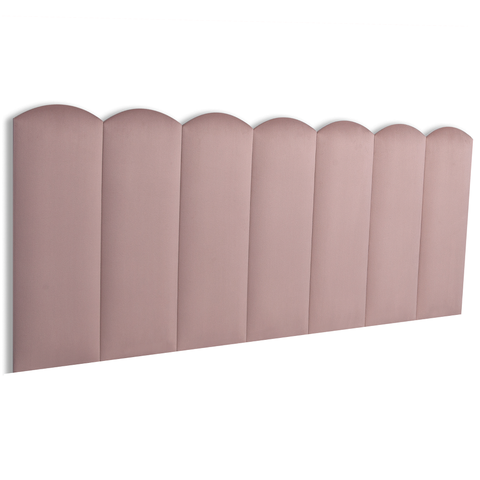 Cabeceira Casal Modulada Nuvem Cama Box Veludo Nude