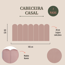 Ver imagem 2 de Cabeceira Casal Modulada Nuvem Cama Box Veludo Nude